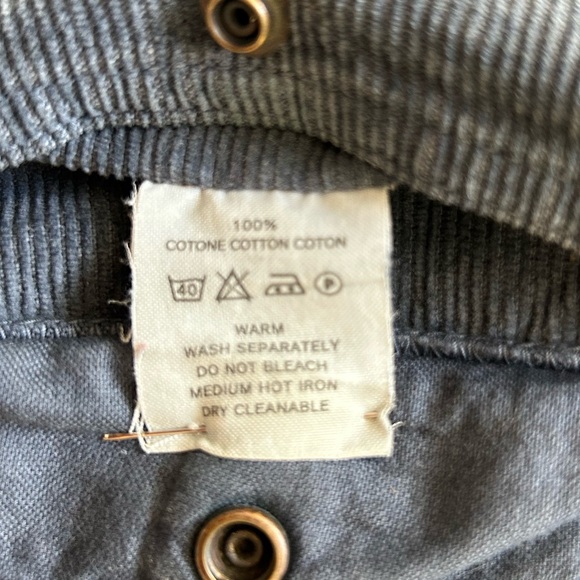 Kapital Blue Handed Corduroy Bush Pant. The color is a dark blue-gray. - Picture 11 of 11